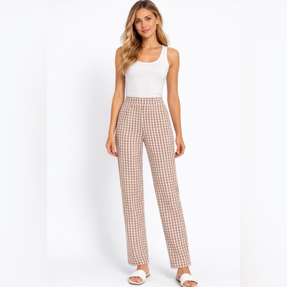 a new day Pants - a new day Gingham Straight Leg Pants